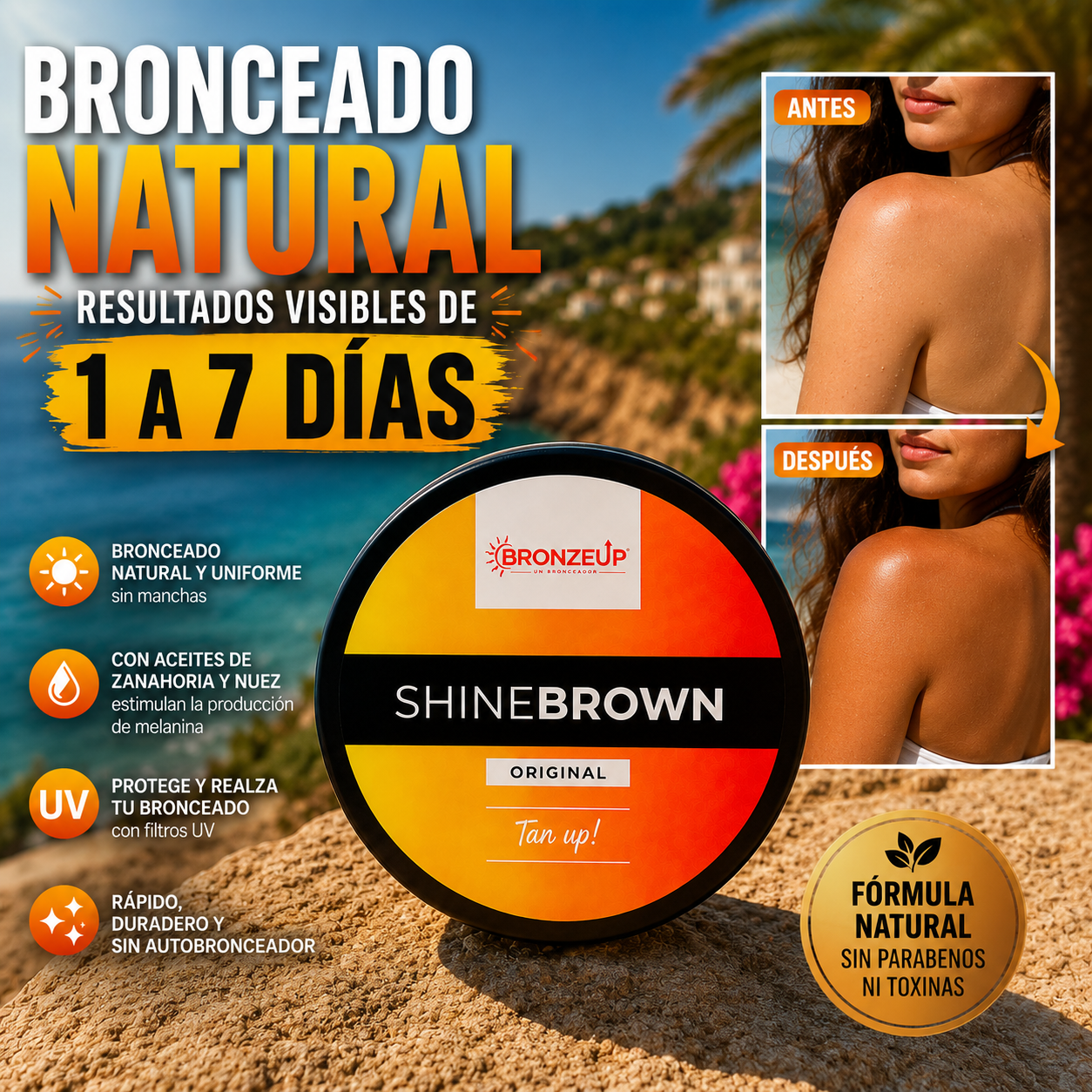 Crema Bronceadora Hidratante - Natural